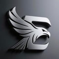 A striking 3D chrome eagle logo with a fierce, dynamic design. Royalty Free Stock Photo