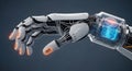 Futuristic Robotic Arm with AI Brain and Power Core Royalty Free Stock Photo