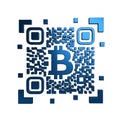 Blue Bitcoin QR code with a central Bitcoin symbol on a white background cryptocurrency Royalty Free Stock Photo