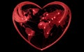 Global Heart Network: Love and Connection Across the World Royalty Free Stock Photo
