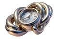 Metallic Time Knot: Abstract Clock Entanglement Royalty Free Stock Photo
