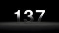 3D Metallic Number 137 Isolated on Black Background, Modern Design Royalty Free Stock Photo