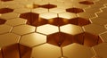 Golden Hexagons Background, Luxury Honeycomb Pattern, Geometric Gold Texture Royalty Free Stock Photo