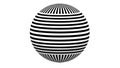 Abstract Striped Sphere Optical Illusion on White Royalty Free Stock Photo