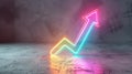 A striking 3D rendering of a forex chart, glowing arrows symbolize financial growth against a dark backdrop Royalty Free Stock Photo
