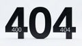 404 Not Found HTTP Error Page Concept - Black 3D Numbers on White Background for Web Design & Internet Issues Royalty Free Stock Photo
