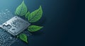 Eco-friendly chip design on a circuit board Royalty Free Stock Photo