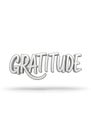 3D Silver Gratitude Word with Shadow on White Background Royalty Free Stock Photo
