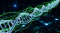 DNA Double Helix with Binary Code and Abstract Circuits - Futuristic Science and Genetics Royalty Free Stock Photo