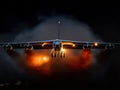 A striking depiction of a B52 bomber in flight Royalty Free Stock Photo