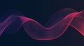 Dynamic Abstract Neon Waveform Lines on Dark Background Futuristic Technology Vector Illustration Royalty Free Stock Photo