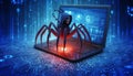 Cyber Threats Featuring a Digital Spider Avatar