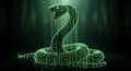 Digital Serpent Made of Binary Code, Hacker Concept, Data Security, Cyber Threat Royalty Free Stock Photo