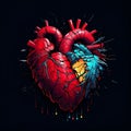 Glass Heart Fragments: An Evocative Illustration of Heartbreak in Somber Tones. Generative Ai Royalty Free Stock Photo