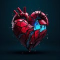 Glass Heart Fragments: An Evocative Illustration of Heartbreak in Somber Tones. Generative Ai Royalty Free Stock Photo