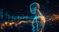 Futuristic Digital Human Body Network Data Visualization Technology Concept Royalty Free Stock Photo
