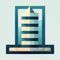 Iconic depiction of a firefly-shaped skyscraper illustrating modern architecture in a minimalist style
