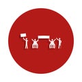 striking disabled people icon in badge style. One of protest collection icon can be used for UI, UX