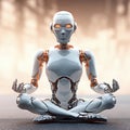 Serene Contemplation of the Future A Robot in Meditation. Generative AI Royalty Free Stock Photo