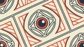 Striking geometric pattern with red eye centers, abstract modern art, vector design Generative AI Royalty Free Stock Photo