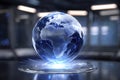 Exploring the Impact of Global Economic Trends and Market Indicators Through a Futuristic Glass Globe Concept Royalty Free Stock Photo