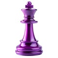 Glossy purple chess king piece isolated on white background for strategic concepts Royalty Free Stock Photo