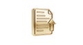 Golden document icon with upload arrow symbolizes successful data transfer and digital progress Royalty Free Stock Photo