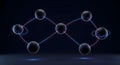 Seamless Futuristic Data Network connecting abstract nodes with neon glow, perfect for technology and IT professionals. Royalty Free Stock Photo