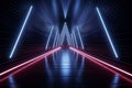 Striking illumination Dark room with a captivating neon lines effect