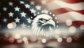 Patriotic Eagle Illustration with American Flag Background, Independence Day Concept Royalty Free Stock Photo