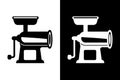 Meat Grinder Illustration - Black and White Silhouette Royalty Free Stock Photo