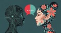 AI and Nature Dialogue: Technology Meets Humanity Royalty Free Stock Photo