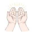 Realistic Hand Drawn Praying Hands