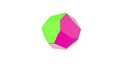 Geometric Green and Pink Polyhedron: A Vibrant, Modern Illustration