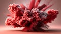 Vibrant Red Powder Explosion on Monochromatic Background Royalty Free Stock Photo