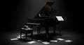 Dramatic spotlight on a grand piano performance Royalty Free Stock Photo
