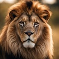 Majestic Stare: Portrait of a Regal Lion