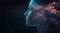 Digital Human Head with Glowing Particles Royalty Free Stock Photo
