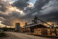 Dramatic Sky Over Sawmill Royalty Free Stock Photo