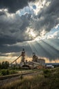 Dramatic Sky Over Sawmill Royalty Free Stock Photo