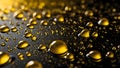 Elegant Liquid Gold Drops on Velvet Black Royalty Free Stock Photo