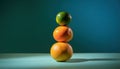 Gravity-Defying Stack of Oranges and Limes