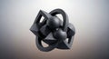 Complex dark geometric knot structure render Royalty Free Stock Photo