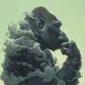 Majestic Gorilla in Mystical Swirls Royalty Free Stock Photo
