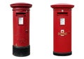 Two classic red british post boxes side by side royal mail mailboxes Royalty Free Stock Photo