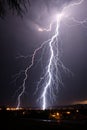 Forked Lightning on a Black Sky Royalty Free Stock Photo