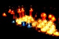 Series of votive candles in a church