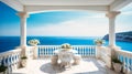 A striking image of a lavish terrace with a spectacular ocean view,