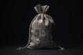 Money bag with dollars on a dark background. The concept of financial crisis Ai Generative