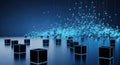 Abstract Digital Data Cubes, Futuristic Technology Background Royalty Free Stock Photo